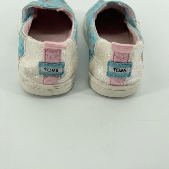 TOMS Kids Alpargata Weather Slip-On Shoes – Blue Rainbow Print – Size 10 - Picture 6 of 13